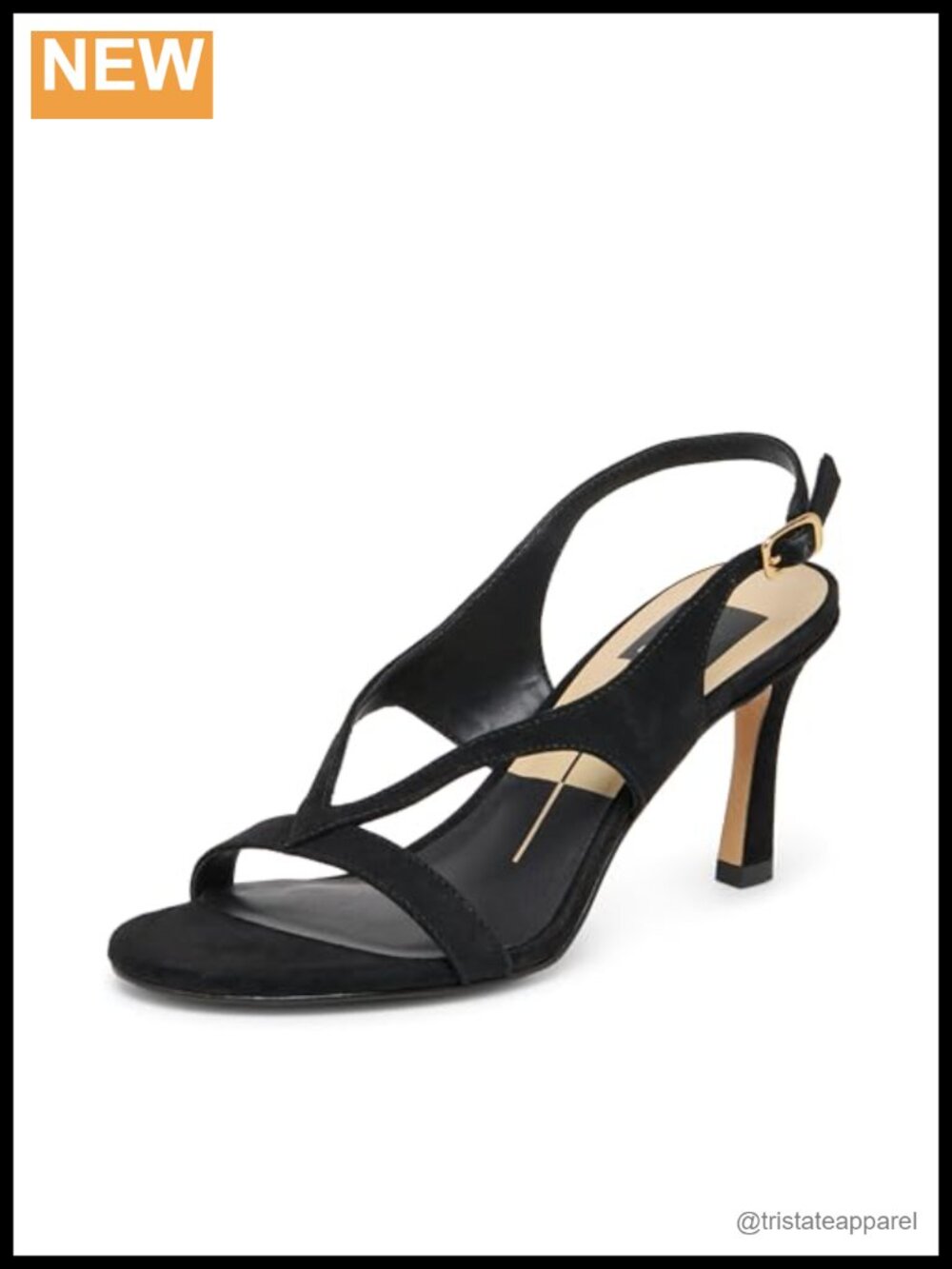 Suede Stiletto Heeled Slingback Sandals Open Toe Buckle Semi Formal